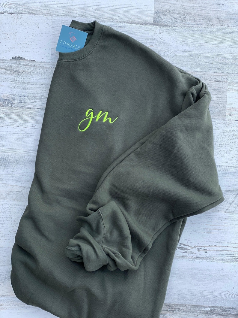 Monogram Sweatshirt, Custom Embroidered Sweatshirt, Super Soft Cozy Bella Canvas Personalized Crewneck | Preppy Embroidered Monogram Shirt image 1