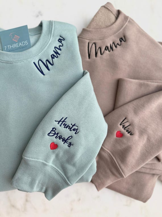 Shinedian Felpa Ricamata Personalizzata Per Mamma, Regalo Per La Mamma E Compleanno, Beige, 19 Colori, XS/S - 5