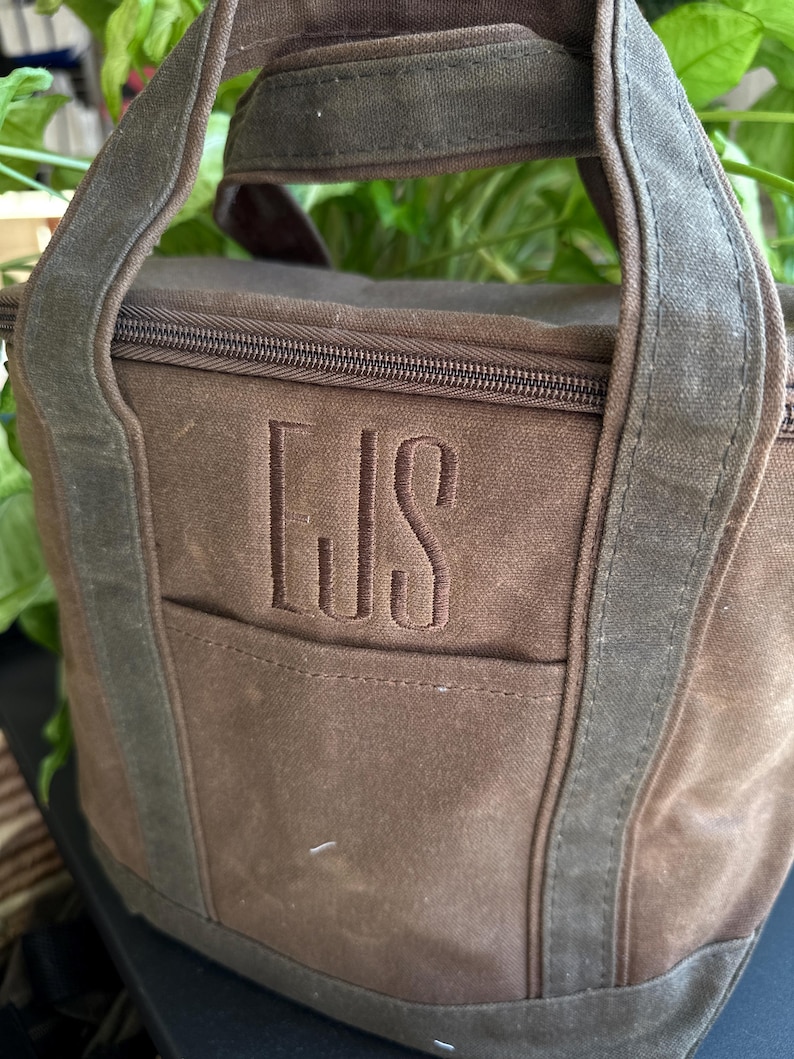 Waxed Canvas Drink Cooler, Insulated Golf Cooler, Soft Pack Cooler, Fathers Day, Groomsmen Gifts, Beer Lovers Caddy, Mens Lunch Minimalist image 3