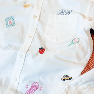 Icon Button Up Shirt With Mini Monograms, Custom Personalized Shirts