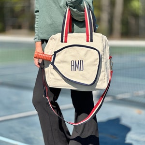 Personalized Pickleball Bag, Monogram Pickleball Tote Bag, Pickleball Lover Gift, Custom Embroidered Paddle Bag for Pickleball League