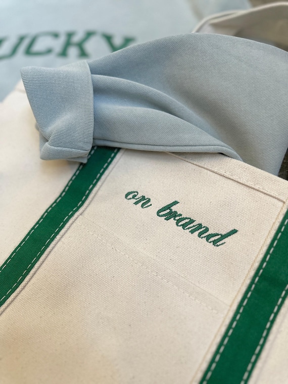 Custom Canvas Tote, Ironic Boat Bag, Bridesmaid Proposal Monogram Bag, Preppy Boat Bag, Embroidered Funny & Ironic Sayings, Perfect Gift
