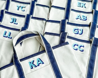 Mini borsa tote in tela ricamata