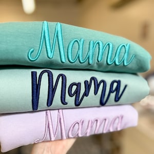 Custom Puff 3D Embroidery Sweatshirt, Personalized Crewneck, Personalized Mascot Pullover, Trendy 3 Dimensional Embroidered State Sweatshirt