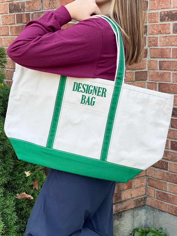 Personalized Boat Tote, Ironic Boat Tote, Monogram Canvas Tote Bag, Custom  Tote Bag, Preppy Boat Tote Bag, Embroidered 90s Style Boat Tote