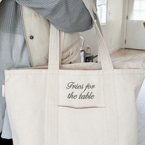 Monogram Canvas-tygväska, personlig båtväska, ironisk broderad väska, anpassad tygväska, preppy strandväska, broderad båtväska i 90-talsstil