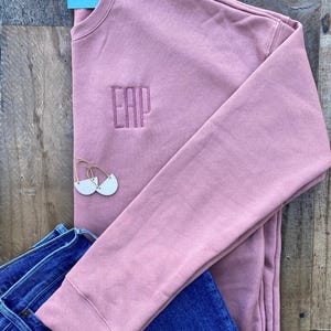 Monogram Sweatshirt, Custom Embroidered Sweatshirt, Super Soft Cozy Bella Canvas Personalized Crewneck | Preppy Embroidered Monogram Shirt image 7