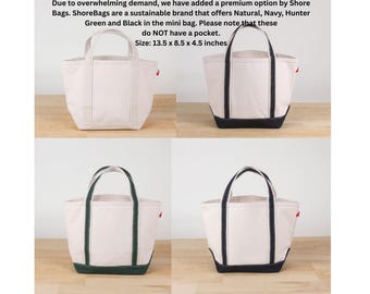 Mini Tote Bag, Small Monogram Canvas Bag for Kids Toys