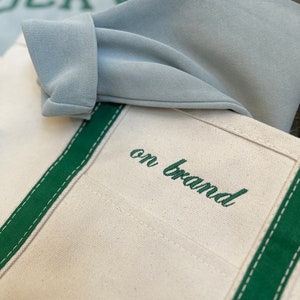 Benutzerdefinierte Canvas Tote, Ironic Boot Tasche, Brautjungfer Vorschlag Monogramm Tasche, Preppy Boot Tasche, gestickte lustige und ironische Sprüche, perfektes Geschenk