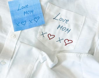 Embroidered Handwriting Heirloom Button Down