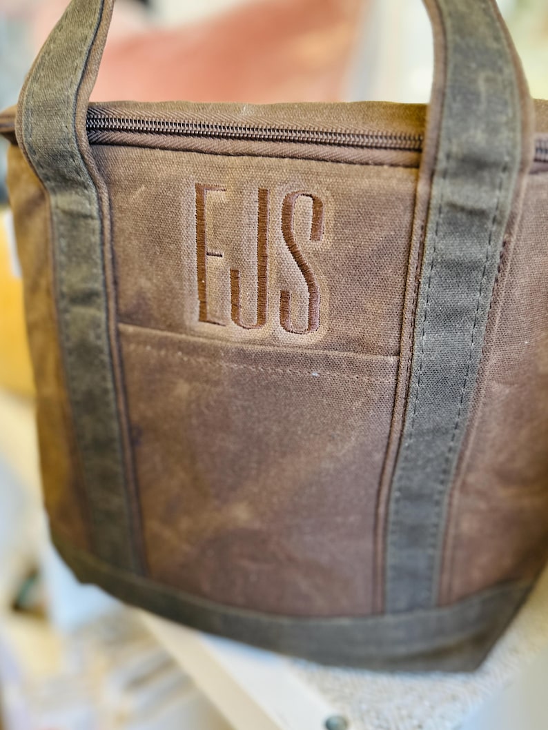 Waxed Canvas Drink Cooler, Insulated Golf Cooler, Soft Pack Cooler, Fathers Day, Groomsmen Gifts, Beer Lovers Caddy, Mens Lunch Minimalist image 6