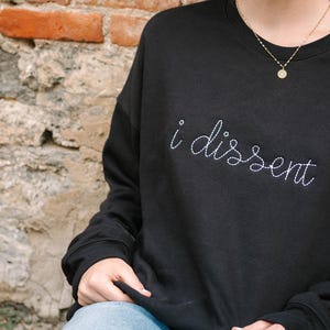 Sudadera con mensaje de punto de cadena, jersey con mensaje político, camiseta de votación personalizada, cuello redondo con escritura a mano