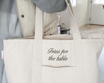 Bolsa tote de lona com monograma, bolsa estilo barco personalizada, bolsa bordada irônica, bolsa tote personalizada, bolsa de praia estilo preppy, bolsa tote estilo barco bordada dos anos 90