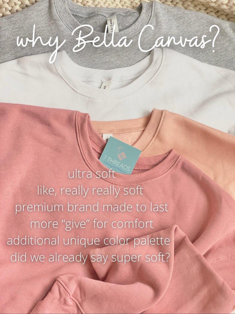 Monogram Sweatshirt, Simple Dainty Monogrammed Crewneck | Super Soft & Cozy Bella Canvas Personalized Shirt | Embroidered Monogram Pullover image 8