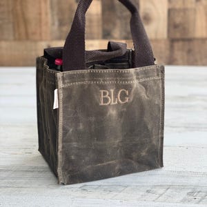 Groomsmen Gift Custom Beer Carrier | Personalized Beer Tote | Beer Lovers Gift | Waxed Beer Tote | Fathers Day Gift | Custom Beer Caddy