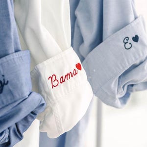 Personalized Oxford Button-Up Shirt, Embroidered Cuff, Bridal Party Gift