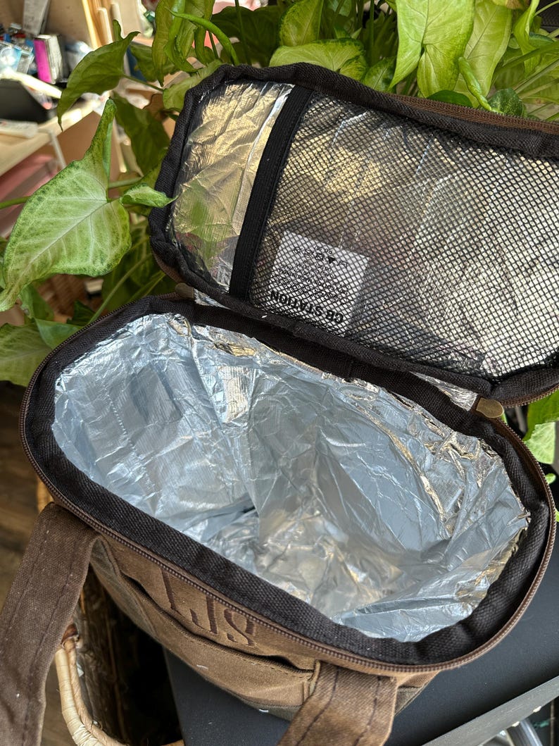 Waxed Canvas Drink Cooler, Insulated Golf Cooler, Soft Pack Cooler, Fathers Day, Groomsmen Gifts, Beer Lovers Caddy, Mens Lunch Minimalist image 4