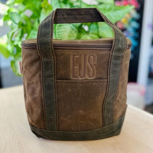 Waxed Canvas Drink Cooler, Insulated Golf Cooler, Soft Pack Cooler, Fathers Day, Groomsmen Gifts, Beer Lovers Caddy, Mens Lunch Minimalist image 5