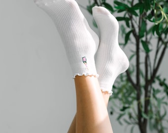 Personalized Socks, Embroidered Crew Socks