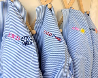 Icon Pocket Button Up Shirt With Personalized Detail, Shirts for Bridal Party, Mini Monogram Coastal Oxford