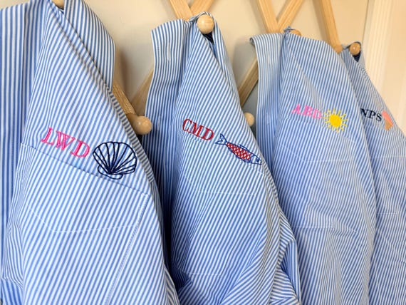 Icon Pocket Button Up Shirt With Personalized Detail, Shirts for Bridal Party, Mini Monogram Coastal Oxford