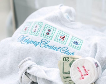 Mahjong Tiles Sweatshirt, Preppy Sweatshirt
