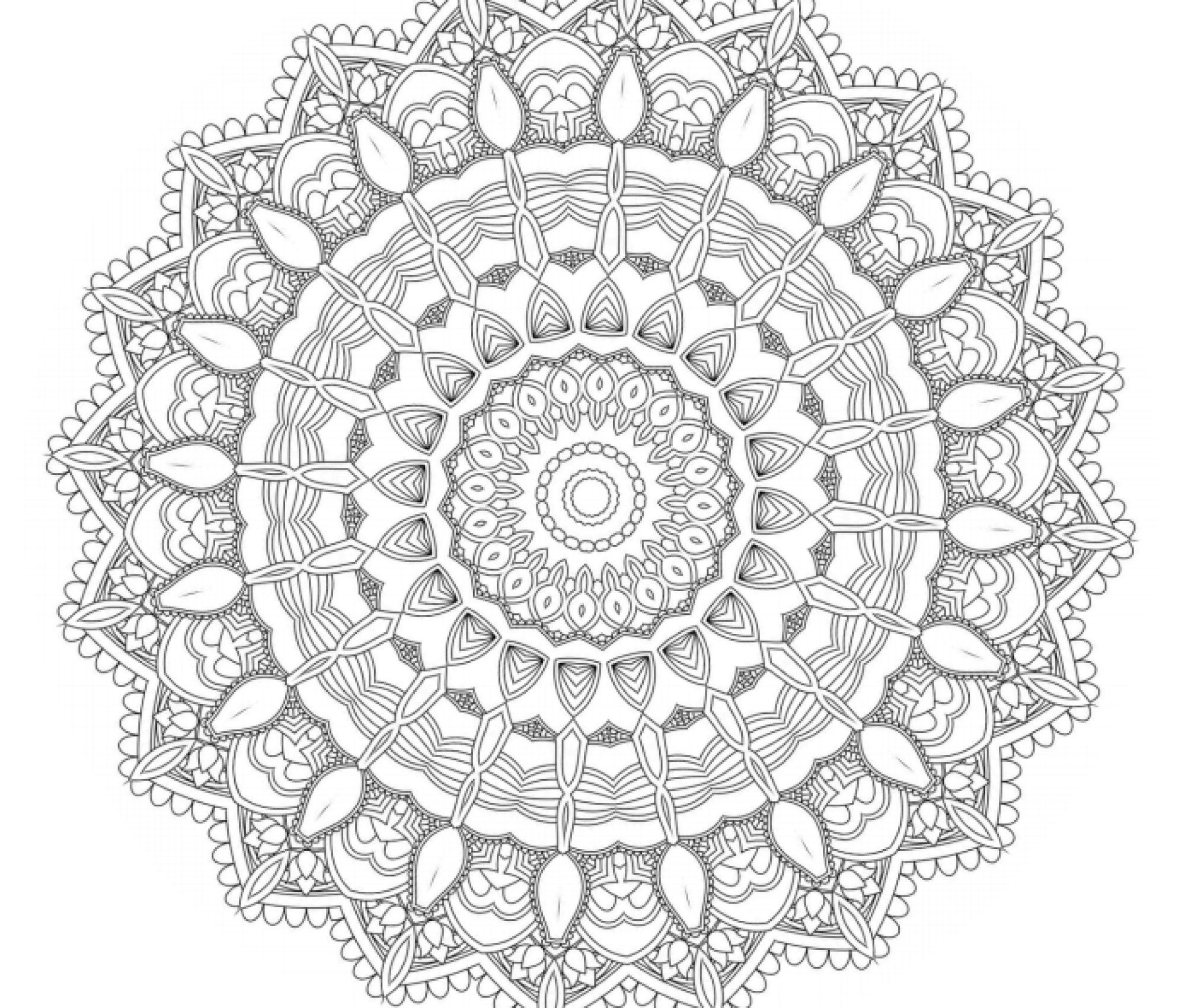 Unique Mandala Coloring Page Digital Download | Etsy