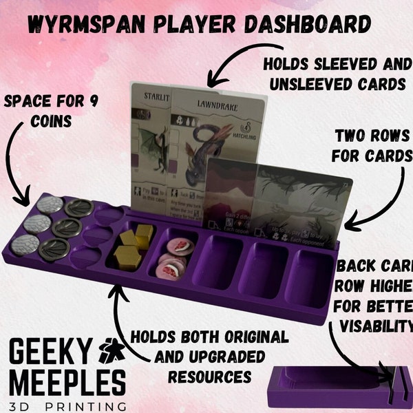 3D gedrucktes Wyrmspan Player Dashboard - nur Zubehör, Spiel nicht enthalten