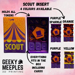 3D Printed Insert for Scout Card Game by Oink Games - 4 Colours Available - Insert Only, Game not included