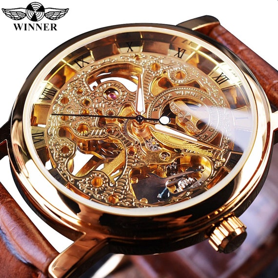 Watch Skeleton Luxury Transparent  Luxury Watch Tonneau Automatic