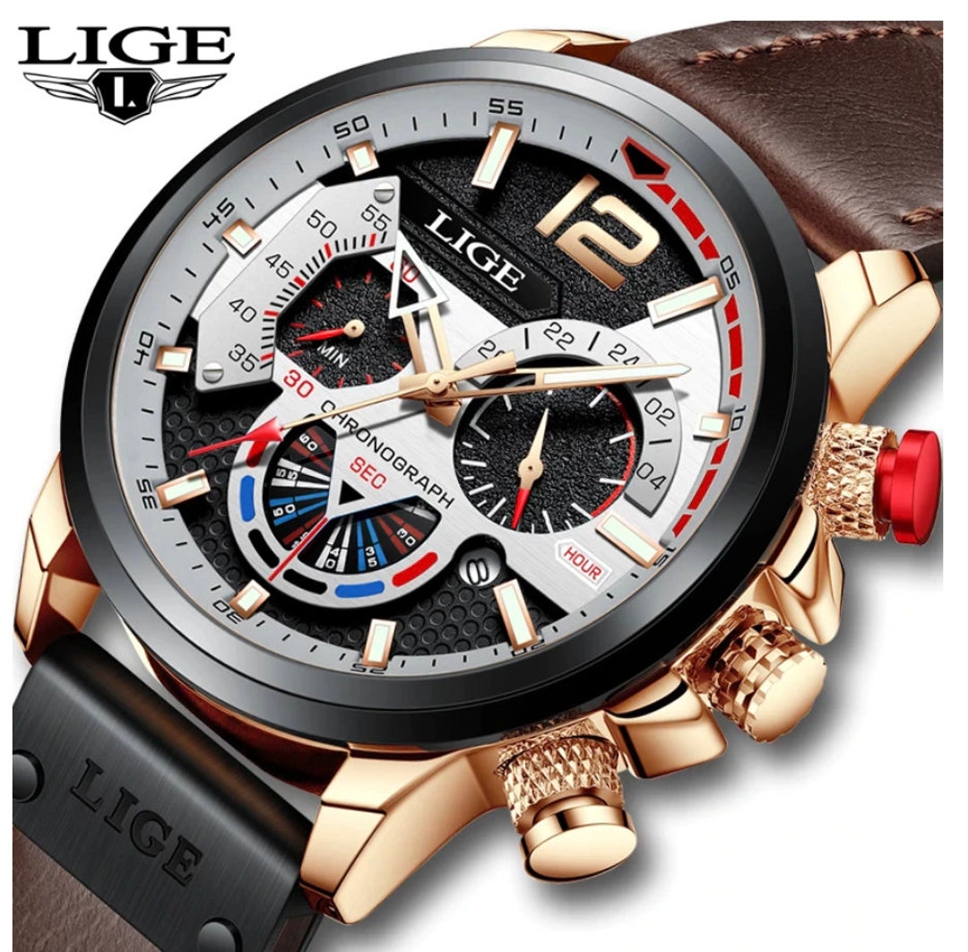 New Fashion Mens Leather Quartz Watch for Men Top Brand Luxury - Etsy