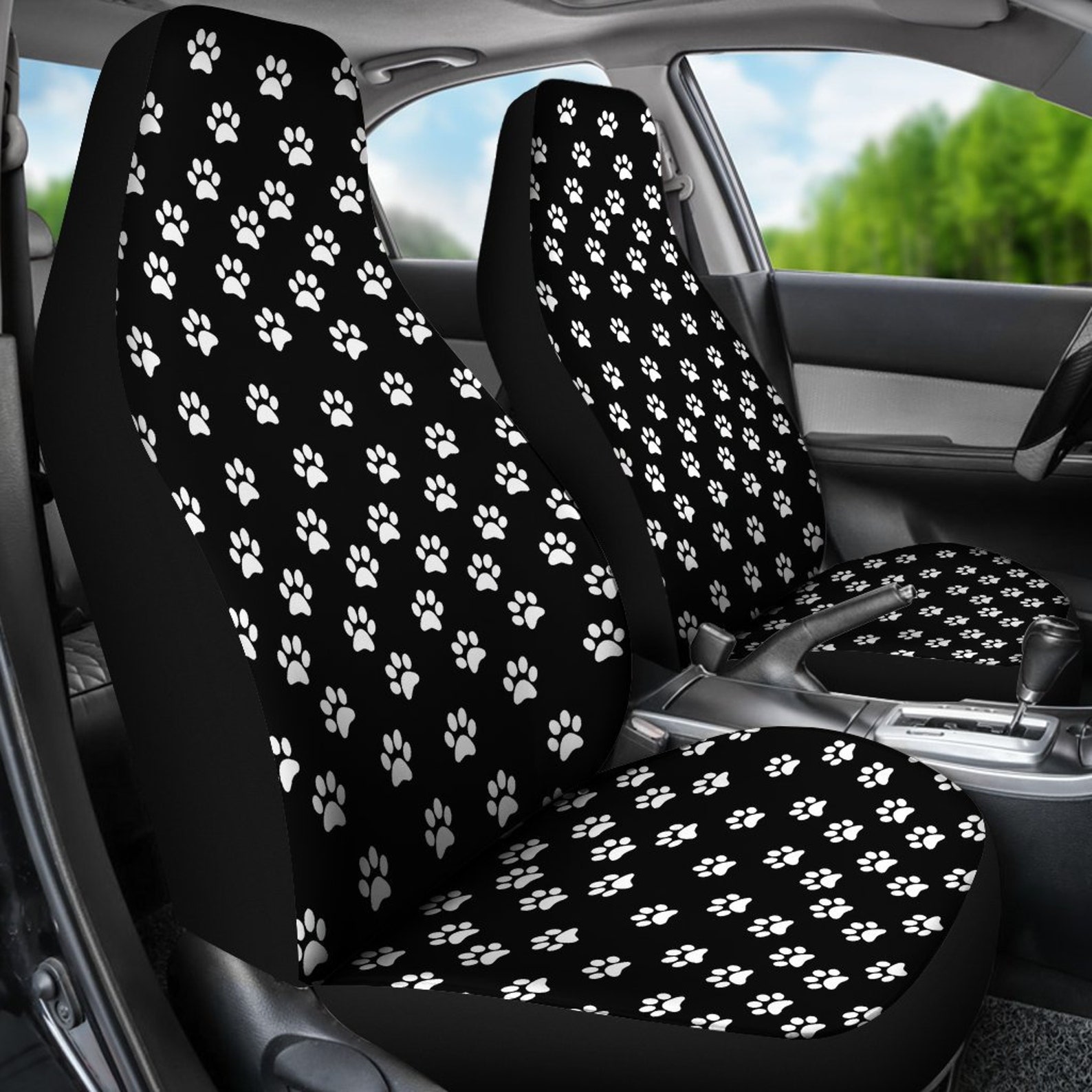 Paw prints seat coverPair 2 Front Seat Covers Car Seat Etsy