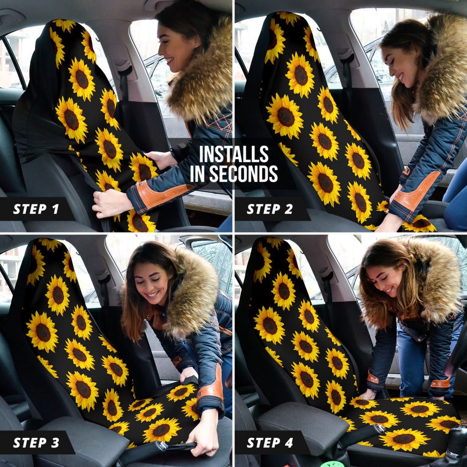 Showman Sunflower  Print seat saver with fleece bottom. Measures 21.5