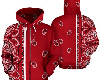 red paisley hoodie