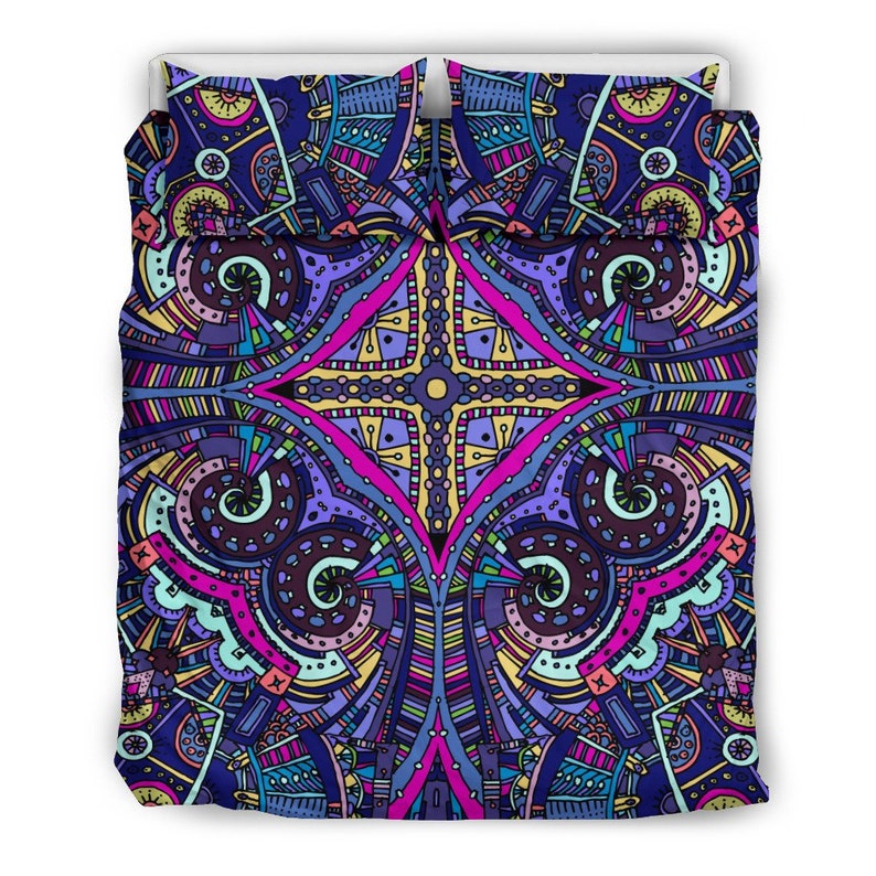 Comforter Multi Colored Amazing Purple Night Sky Bedding Set,Set Duvet Cover Hippie Printed Duvet Cover Bedding Coverlet Spiritual