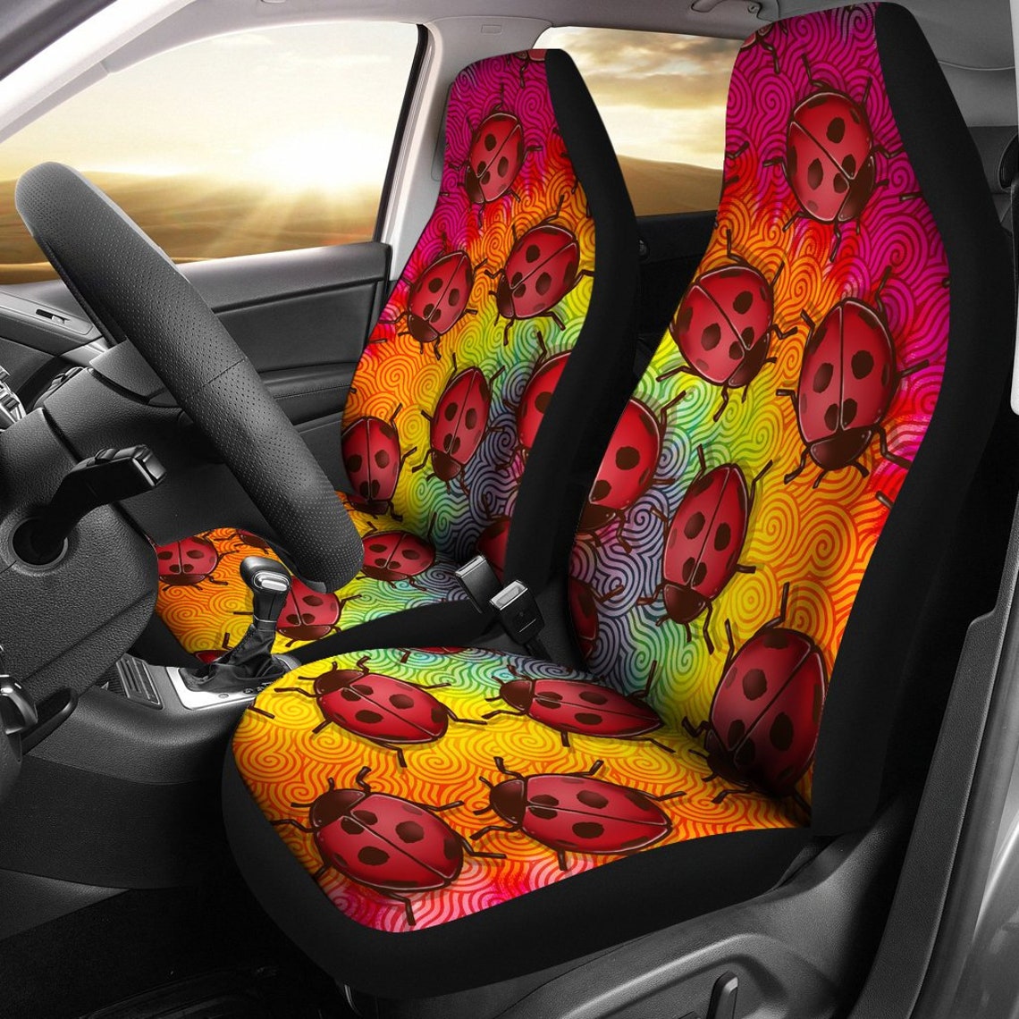 Lady Bug Car Seat Covers Tie Dye car Seat Covers2 Front Seat Etsy