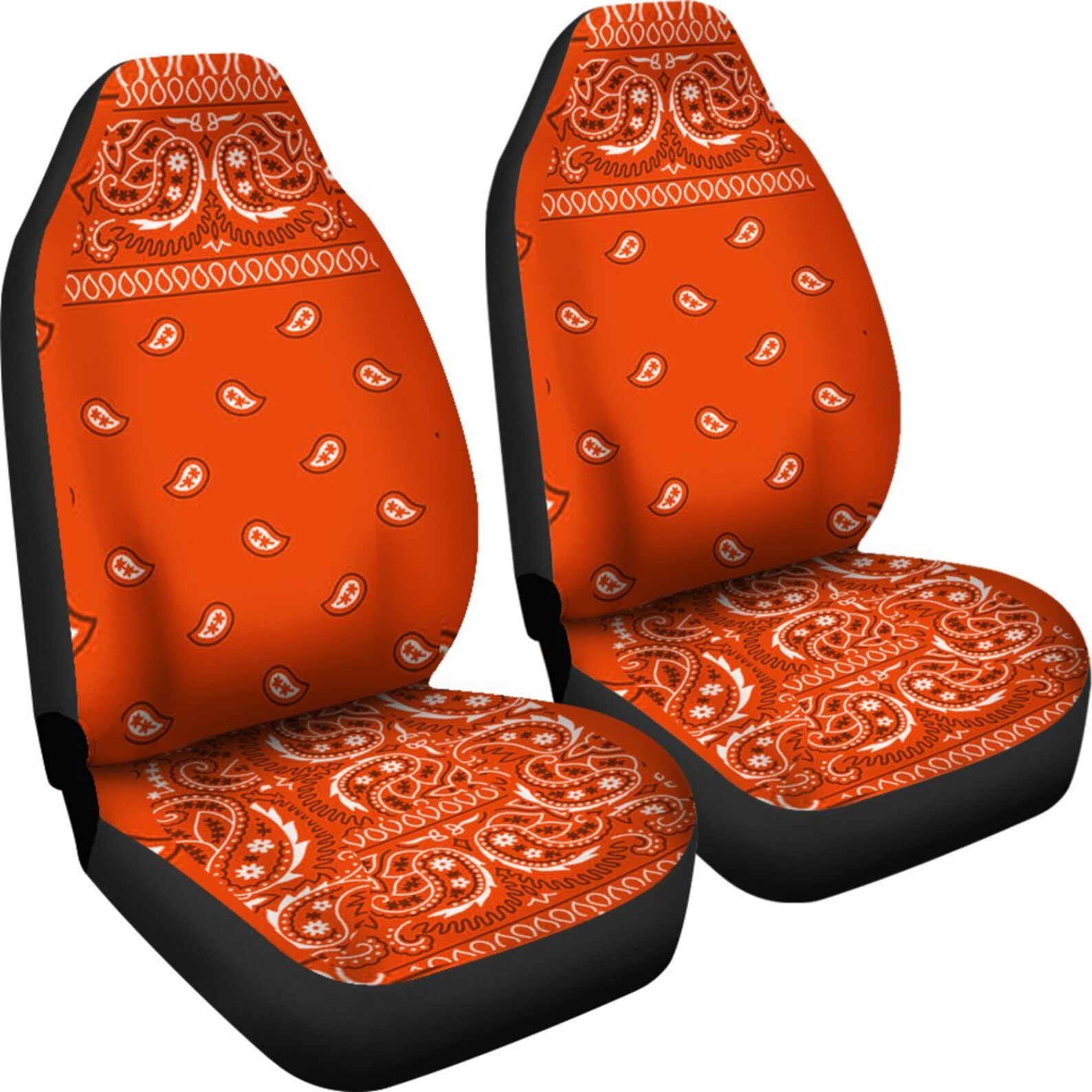 Orange Car Seat Cover Bandana Car Seat Cover 2 Front Seat Etsy