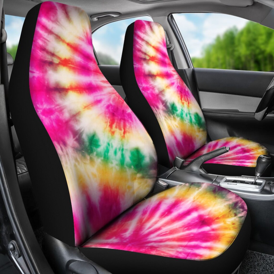 Tie Dye Bright Colorful Car Seat Covers Car Seat Covers Pair Etsy