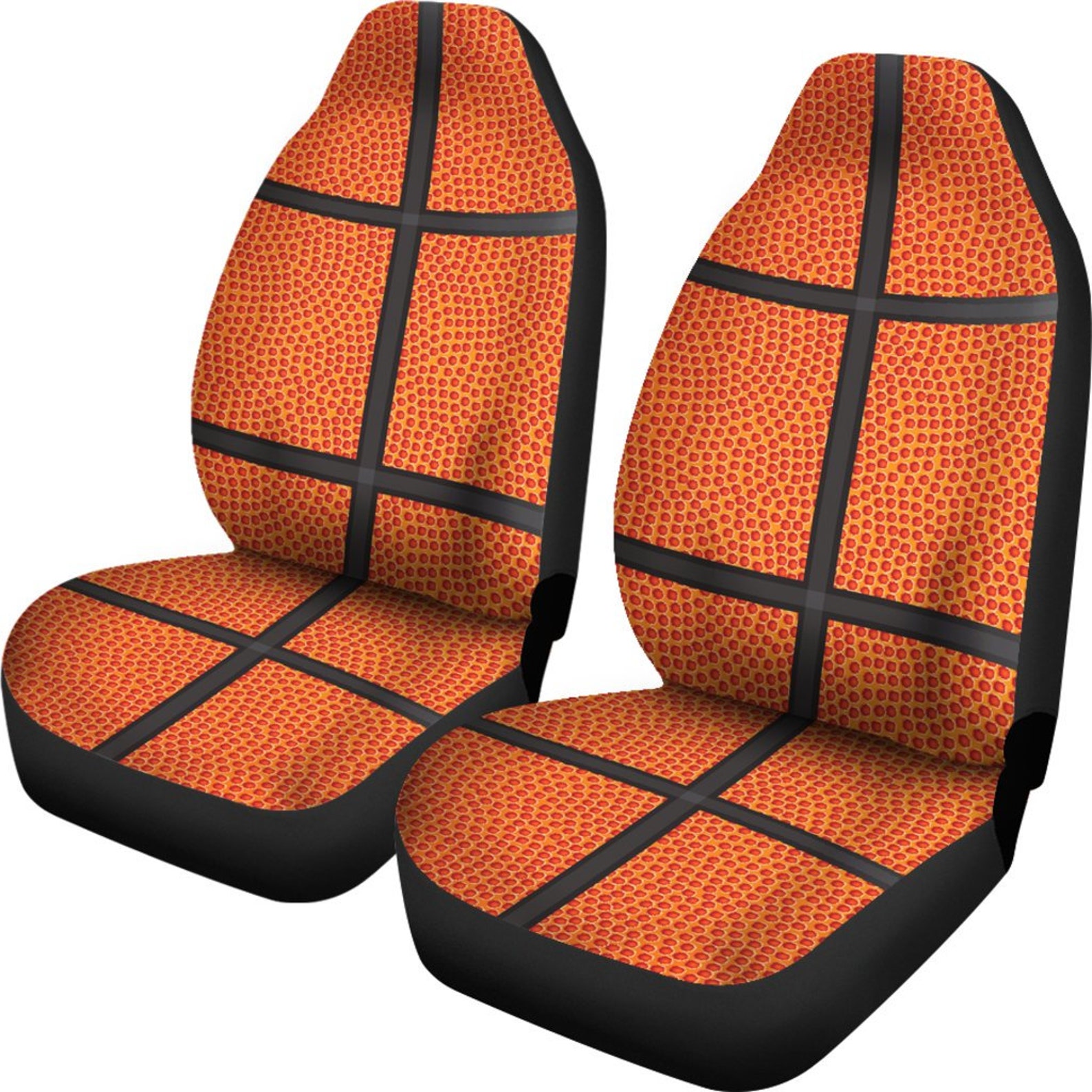 Basketball Print Basketball Car Seat Covers2 Front Seat Etsy