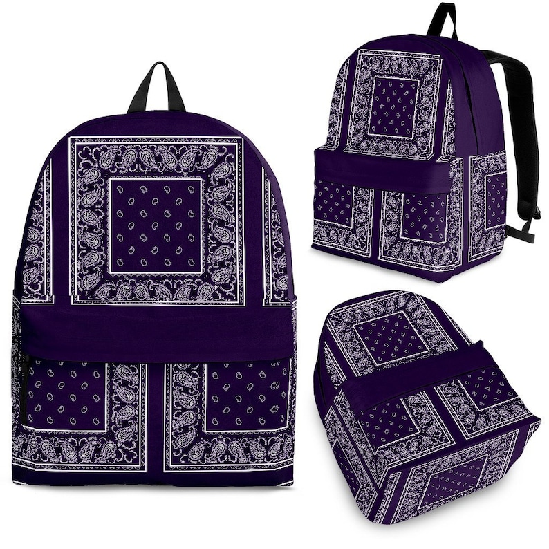 Royal Purple Bandana Color Patch Premium BackpackHippie Festival