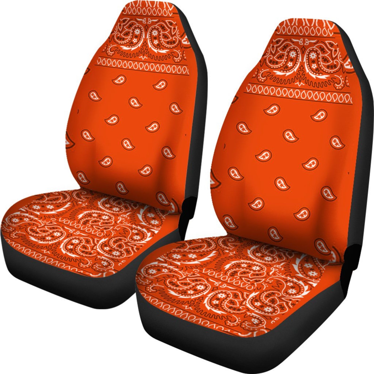 Orange Car Seat Cover Bandana Car Seat Cover 2 Front Seat Etsy