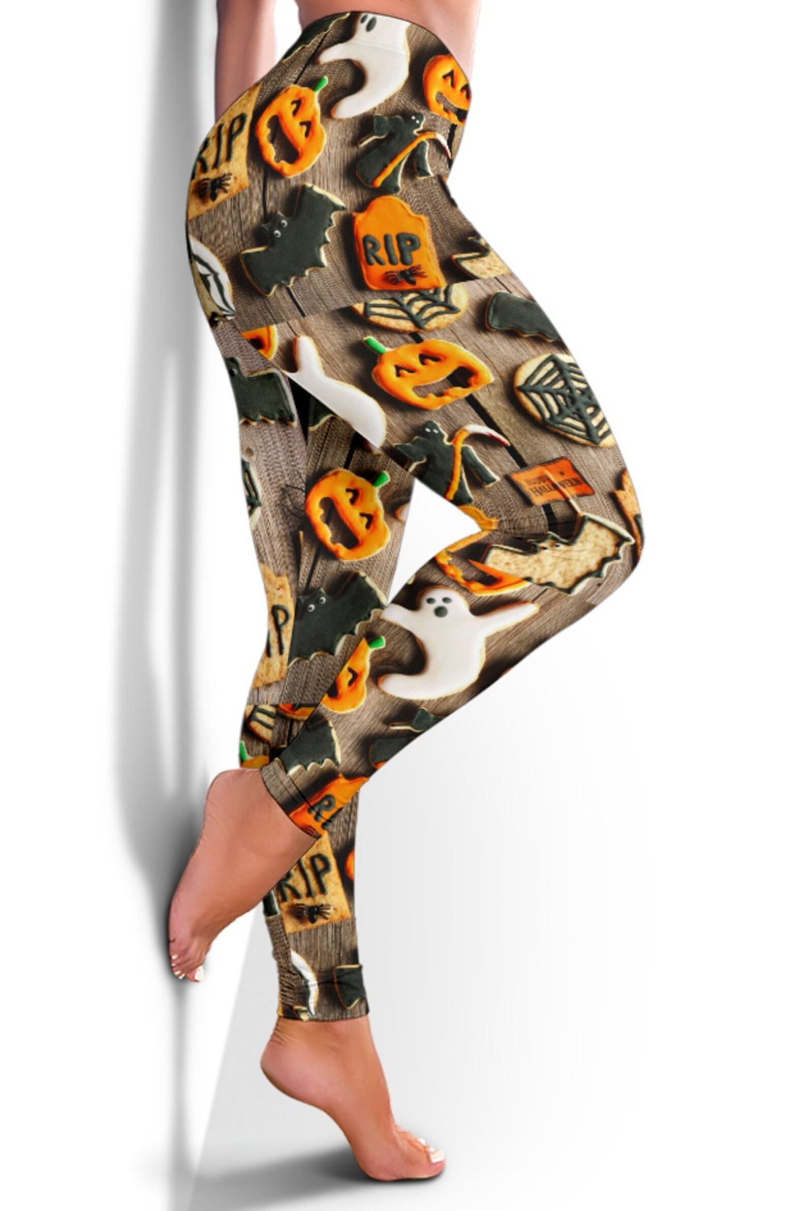 Halloween Cookie LeggingsHalloween leggings PumpkinSpooky Etsy