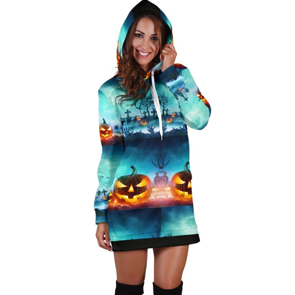 Halloween Hoodie Dress Halloween Dress Pullover Long Dress  Etsy
