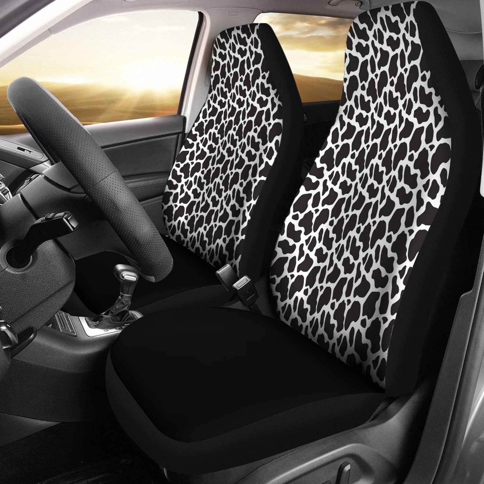 Cow Print Car Seat Covers Cow Print Cow pattern 2 Front Etsy