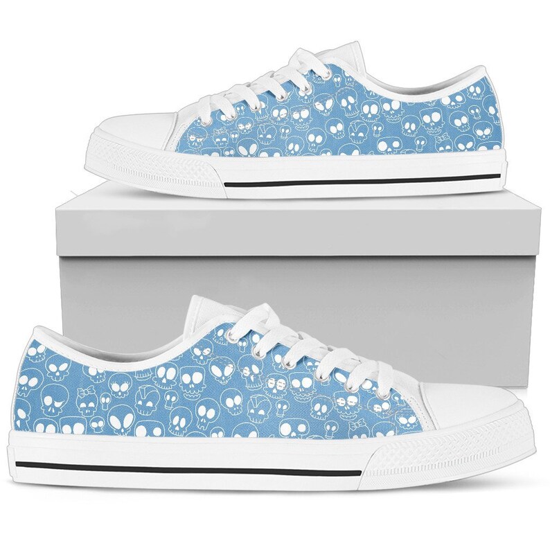 Blue Skull Low Top Canvas Shoes All Trainers Over item