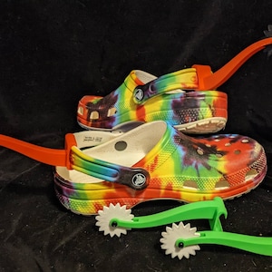 Croc spurs, spurs for crocs, shoes, accessories, funny, gag, ridiculous, custom colors