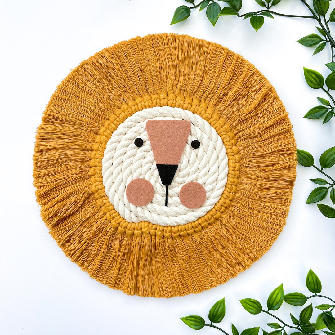 Mustard Lion Head Wall Hanging Lion Decor Safari Decor Etsy