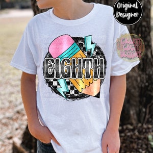 Eighth Retro Style School Blue PNG Digital Download