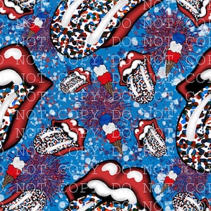 July 4th Rolling Stone Tongue Seamless Digital Download