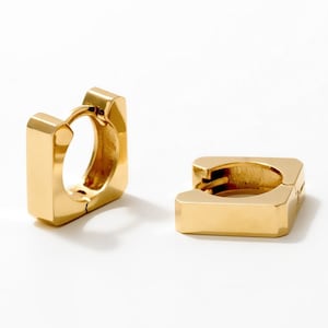 Quadratische Huggie-Creolen, Goldohrringe, Geometrische Ohrringe, Minimalistische zierliche Huggie-Creolen, Rechteckige Creolen für Geburtstagsgeschenk